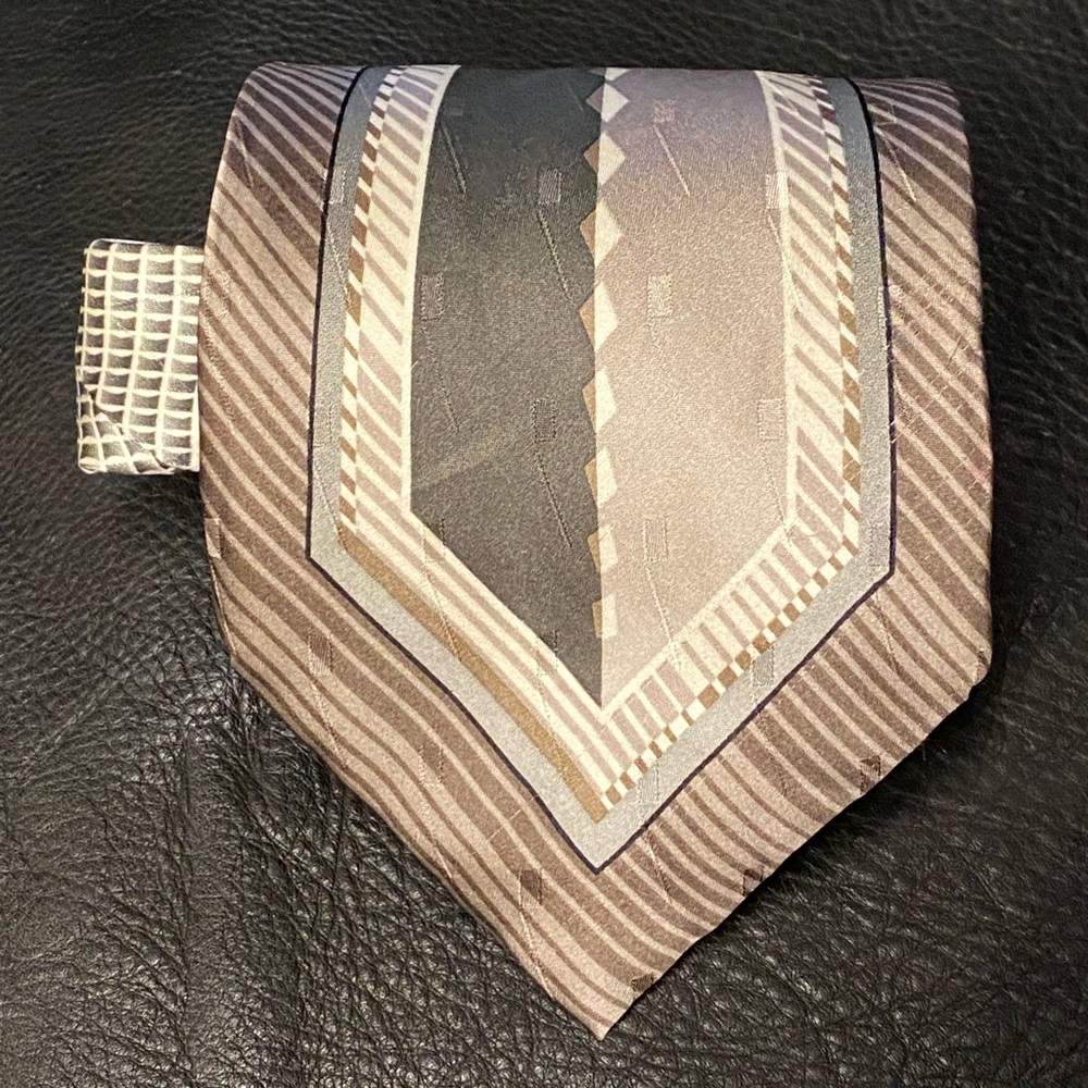 Pierre Cardin Men's Silk Abstract Multicolor Browns/Black Tie dress to impress